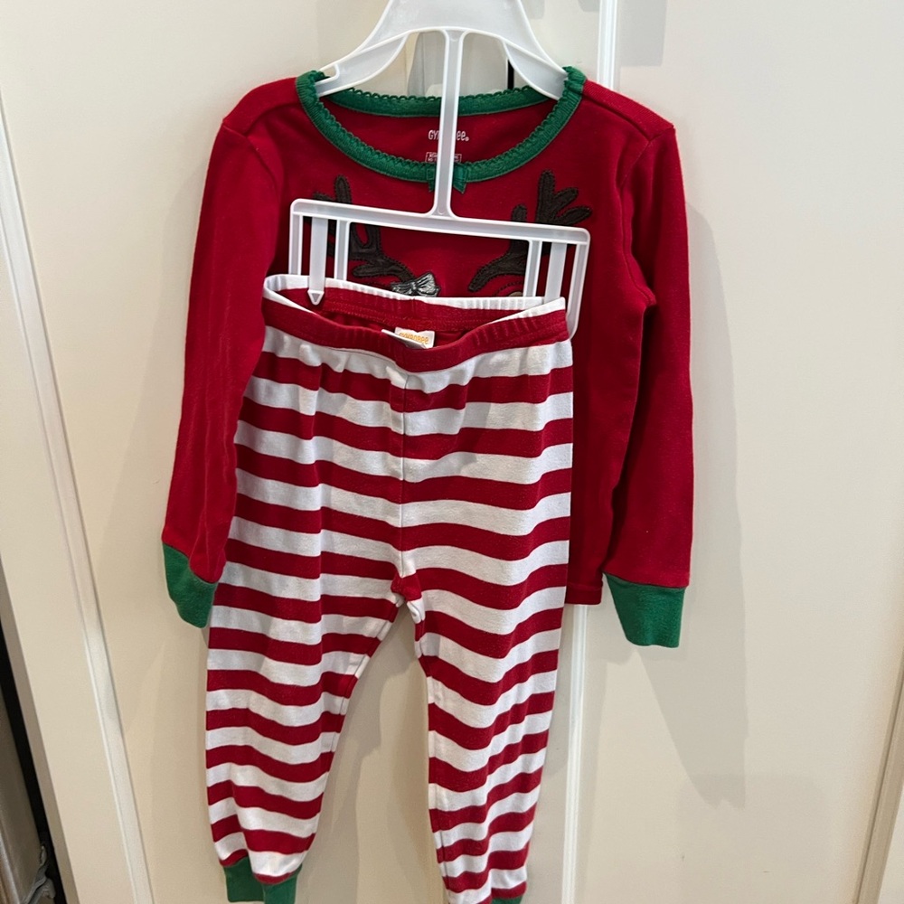 Gymboree Reindeer Striped Pajama Set 3t